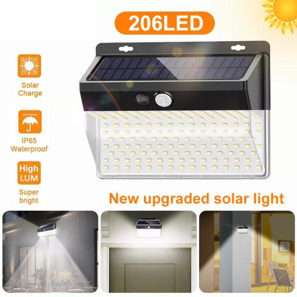 solar lamps 206led outdoor lighting light 270° wide-angle motion sensor courtyard garage deck access porch
solar lamps 206led outdoor lighting light 270° wide-angle motion sensor courtyard garage deck access porch