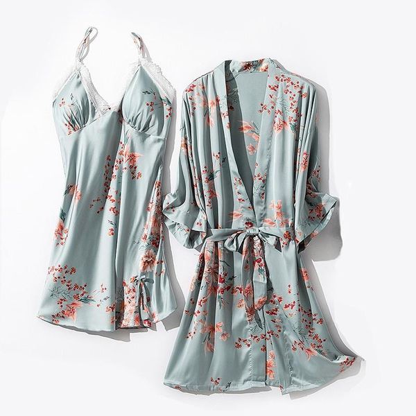 women's sleepwear 2pcs nighty&robe set women satin intimate lingerie silky nightgown kimono bathrobe gown casual home clothes nightwear, Black;red
women's sleepwear 2pcs nighty&robe set women satin intimate lingerie silky nightgown kimono bathrobe gown casual home clothes nightwear, Black;red