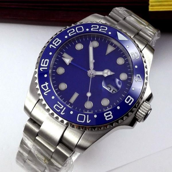 wristwatches 40mm automatic mens watch steel mechanical ceramic bezel deployment gmt oyster strap sapphire glass screwdown crown blue dial, Slivery;brown
wristwatches 40mm automatic mens watch steel mechanical ceramic bezel deployment gmt oyster strap sapphire glass screwdown crown blue dial, Slivery;brown