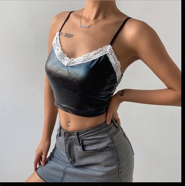 lace patchwork pu leather womens cami camisole sleeveless v neck slim fit black crop club street fashion tank, White
lace patchwork pu leather womens cami camisole sleeveless v neck slim fit black crop club street fashion tank, White