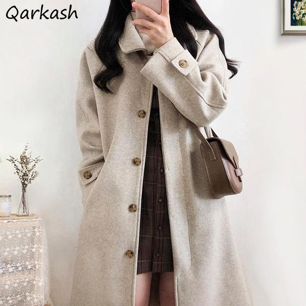 wool women blends straight loose elegant sweet all-match simple basic windproof winter warm vintage ol streetwear girls college women's, Black
wool women blends straight loose elegant sweet all-match simple basic windproof winter warm vintage ol streetwear girls college women's, Black