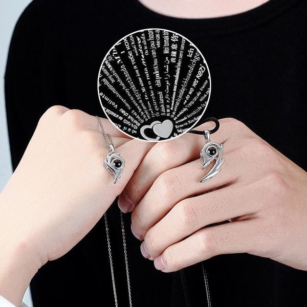 pendant necklaces 2pcs magnetic couple necklace 100 languages i love you projection heart for women men lovers jewelry 2021, Silver
pendant necklaces 2pcs magnetic couple necklace 100 languages i love you projection heart for women men lovers jewelry 2021, Silver