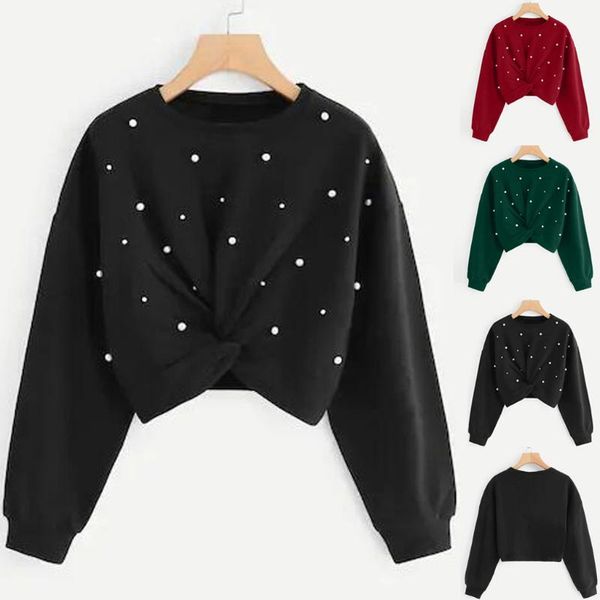 women's hoodies & sweatshirts women autumn sweatshirt long-sleeved blouse coat fashion o-neck solid long sleeve pearl beading sweaters, Black
women's hoodies & sweatshirts women autumn sweatshirt long-sleeved blouse coat fashion o-neck solid long sleeve pearl beading sweaters, Black