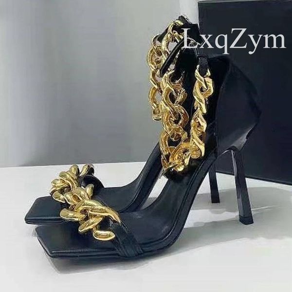 sandals gladiator women cow leather snake pattern metal chain zipper heels square toe high heel banquet dress shoes, Black
sandals gladiator women cow leather snake pattern metal chain zipper heels square toe high heel banquet dress shoes, Black