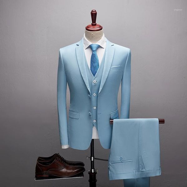 men's suits & blazers light blue slim fit casual business men clothes solid formal wear wedding groom tuxedos, White;black
men's suits & blazers light blue slim fit casual business men clothes solid formal wear wedding groom tuxedos, White;black
