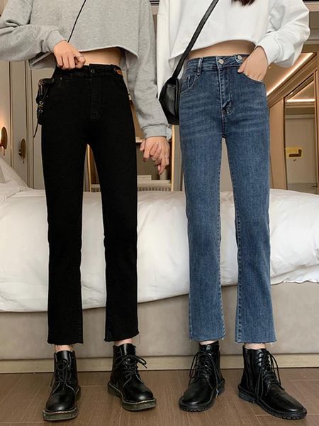 autumn and winter slim high waist straight pants versatile black women's fashion jeans, Blue
autumn and winter slim high waist straight pants versatile black women's fashion jeans, Blue