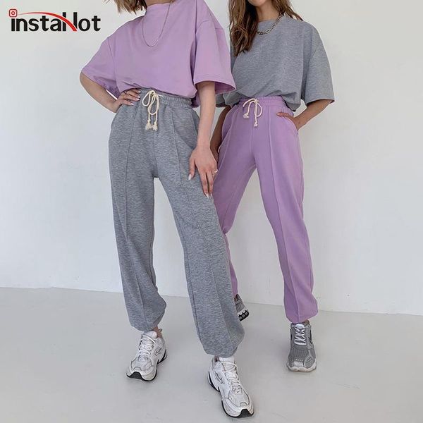 women's pants & capris insta women sweatpant cotton drawstring solid gray purple basic trousers soft jogger loose female pantalones 202, Black;white
women's pants & capris insta women sweatpant cotton drawstring solid gray purple basic trousers soft jogger loose female pantalones 202, Black;white