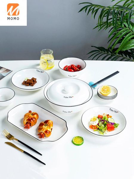 bowl and dish set household chopsticks combination simple ceramic tableware plate storage bottles & jars
bowl and dish set household chopsticks combination simple ceramic tableware plate storage bottles & jars