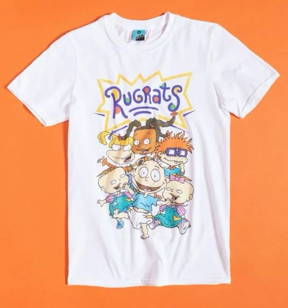 official men's nickelodeon rugrats white t-shirt, White;black