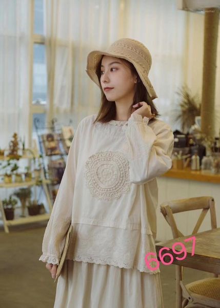 women's blouses & shirts mori japanese collar shirt female 2021 autumn sweet cute long-sleeved cotton pullover loose doll top, White
women's blouses & shirts mori japanese collar shirt female 2021 autumn sweet cute long-sleeved cotton pullover loose doll top, White