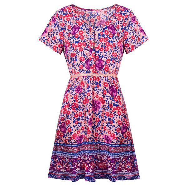 casual dresses womens v-neck bohemian floral printed dress ladies short sleeve summer pleated print woman sundress, Black;gray
casual dresses womens v-neck bohemian floral printed dress ladies short sleeve summer pleated print woman sundress, Black;gray