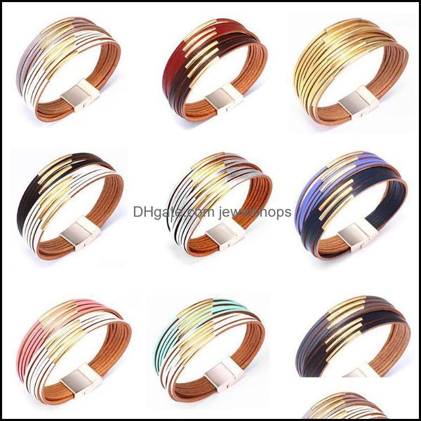tennis bracelets jewelry 10 styles leather for women accessories magnet buckle wristband mti layer wide wrap bracelet femme gift drop delive, Golden;silver
tennis bracelets jewelry 10 styles leather for women accessories magnet buckle wristband mti layer wide wrap bracelet femme gift drop delive, Golden;silver