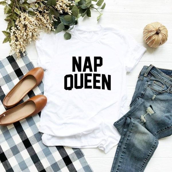 women's t-shirt nap queen letter printed 100% cotton funny fashion short sleeve crewneck tees tshirts for women ladies girls, White
women's t-shirt nap queen letter printed 100% cotton funny fashion short sleeve crewneck tees tshirts for women ladies girls, White