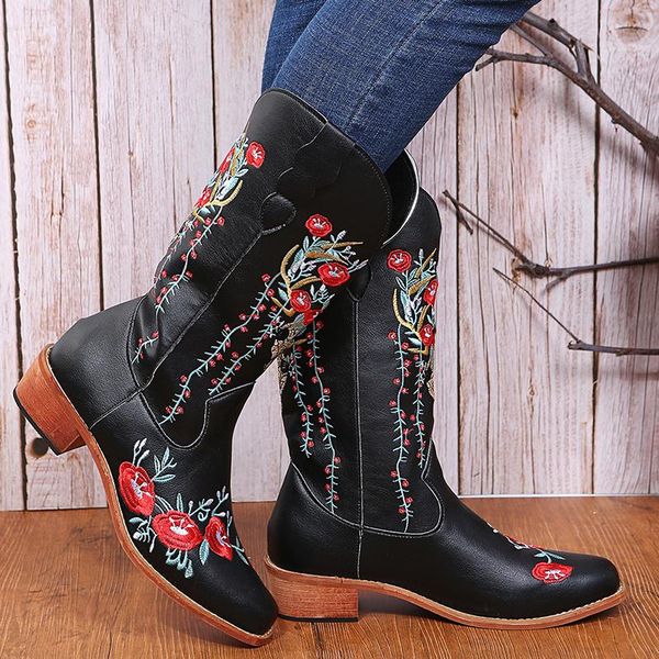 boots woman cowboy embroidery mid-calf wedge faux leather mid heels pointed toe vintage casual women boot fashion punk style, Black
boots woman cowboy embroidery mid-calf wedge faux leather mid heels pointed toe vintage casual women boot fashion punk style, Black