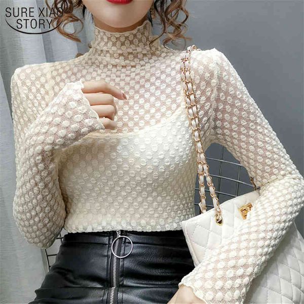 style for autumn and winter long sleeve turtleneck lace bottoming shirt priming upper garment female blusas 10813 210508, White
style for autumn and winter long sleeve turtleneck lace bottoming shirt priming upper garment female blusas 10813 210508, White