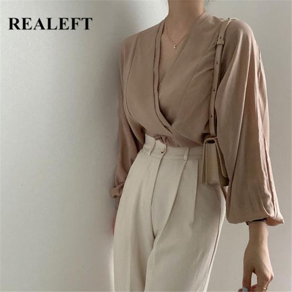 women's blouses & shirts realeft 2021 autumn chic blouse lantern sleeve v-neck office lady elegant female loose korean style, White
women's blouses & shirts realeft 2021 autumn chic blouse lantern sleeve v-neck office lady elegant female loose korean style, White