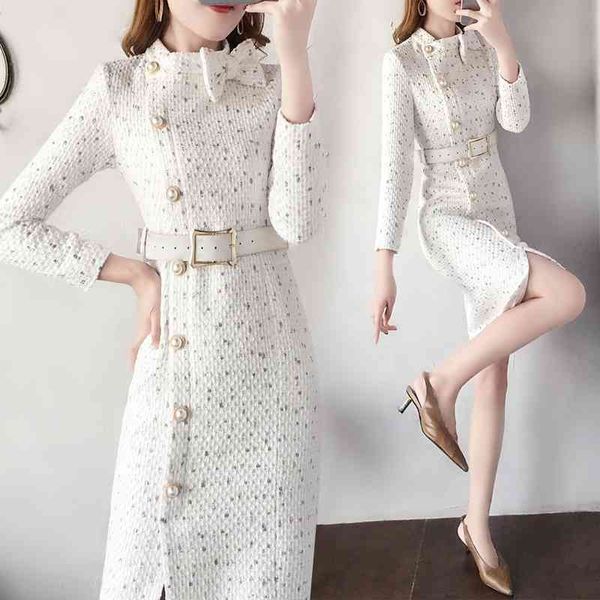 arrival autumn and winter runway women elegant tweed dress bow collar long sleeve female fashion chic dresses vestidos 210522, Black;gray
arrival autumn and winter runway women elegant tweed dress bow collar long sleeve female fashion chic dresses vestidos 210522, Black;gray