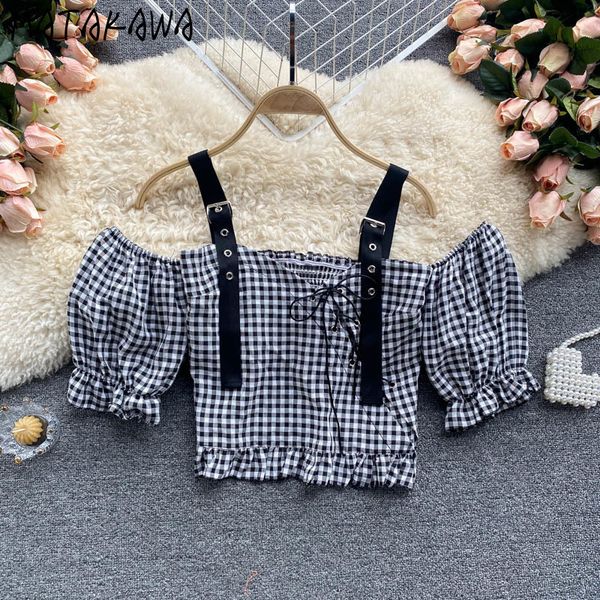 matakawa short women's blouse lace-up slim-fit collar off-shoulder blusas puff sleeve suspender shirt crop women 210513, White
matakawa short women's blouse lace-up slim-fit collar off-shoulder blusas puff sleeve suspender shirt crop women 210513, White