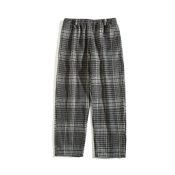 men's pants autumn plaid fashion retro casual woo man streetwear hip hop loose cotton elastic waist straight trousers male, Black
men's pants autumn plaid fashion retro casual woo man streetwear hip hop loose cotton elastic waist straight trousers male, Black
