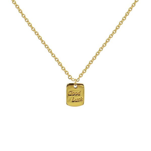 good luck letter bless romantic jewelry gift square gold and silver plated necklaces for women chokers, Golden;silver
good luck letter bless romantic jewelry gift square gold and silver plated necklaces for women chokers, Golden;silver