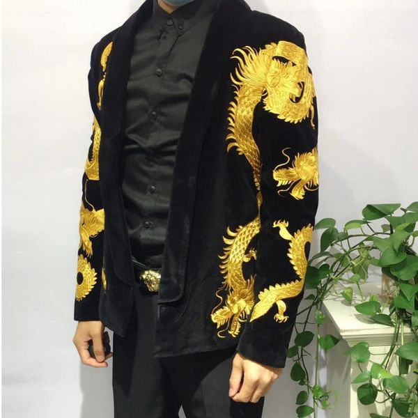 men's suits & blazers men stylish blazer gold embroidery jacket coat nightclub singer host costume stage wears badge suit evening dress, White;black
men's suits & blazers men stylish blazer gold embroidery jacket coat nightclub singer host costume stage wears badge suit evening dress, White;black