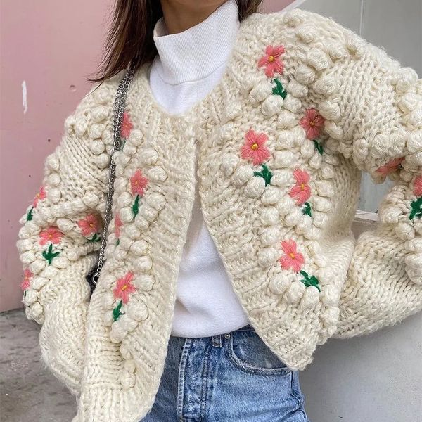 women's sweaters za cardigan women's nightgown autumn knit long sleeve jacket manual flowers outerwear casual 3iz5, White;black
women's sweaters za cardigan women's nightgown autumn knit long sleeve jacket manual flowers outerwear casual 3iz5, White;black