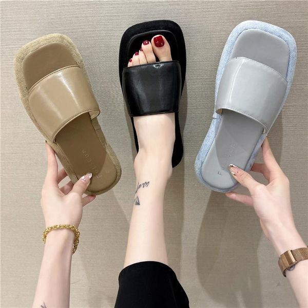 slippers beach shoes soft low slides square toe slipers women fashion sabot comfort 2021 summer luxury flat pu basic rome concis, Black
slippers beach shoes soft low slides square toe slipers women fashion sabot comfort 2021 summer luxury flat pu basic rome concis, Black