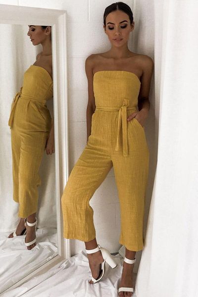 women's jumpsuits & rompers ahvit strapless straight ankle length pants yellow color pockets party romper backless bodysuits on101113, Black;white
women's jumpsuits & rompers ahvit strapless straight ankle length pants yellow color pockets party romper backless bodysuits on101113, Black;white