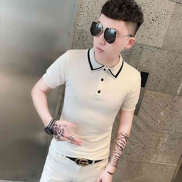 2021 summer new short sleeve polo shirt men's korean fashion lapel ice silk half sleeve knitted t-shirt, White;black
2021 summer new short sleeve polo shirt men's korean fashion lapel ice silk half sleeve knitted t-shirt, White;black