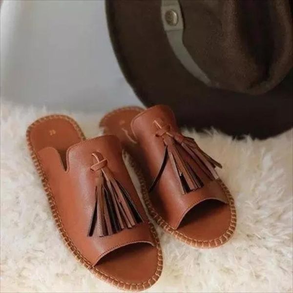 sandals women's solid color flat-heeled round toe wear classic and slippers, retro tassels, fashion all-match beach shoes xm012, Black
sandals women's solid color flat-heeled round toe wear classic and slippers, retro tassels, fashion all-match beach shoes xm012, Black