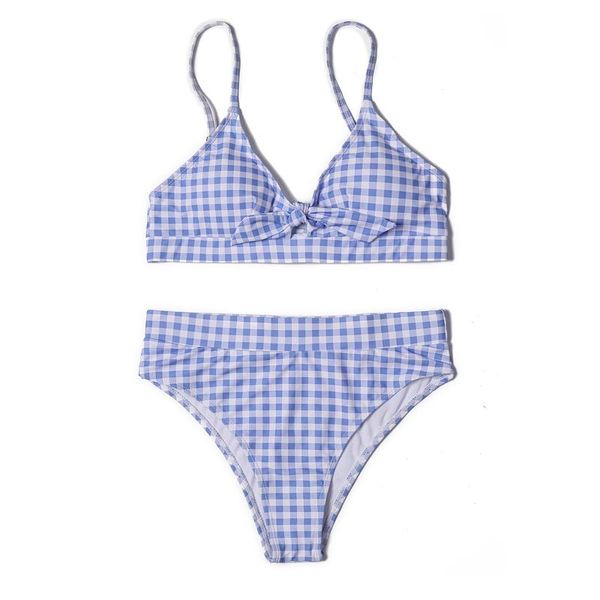 women's swimwear bow plaid bikinis push up bikini straps padded high waist swimsuit retro women biquini, White;black
women's swimwear bow plaid bikinis push up bikini straps padded high waist swimsuit retro women biquini, White;black