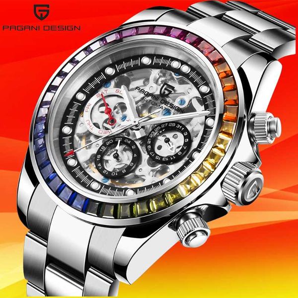 wristwatches pagani design rainbow automatic mechanical men's watch fashion stainless steel waterproof sports wrist, Slivery;brown
wristwatches pagani design rainbow automatic mechanical men's watch fashion stainless steel waterproof sports wrist, Slivery;brown
