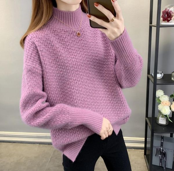 women's sweaters 2021 winter with style fashion long sleeve high collar set head sweater coat, White;black
women's sweaters 2021 winter with style fashion long sleeve high collar set head sweater coat, White;black
