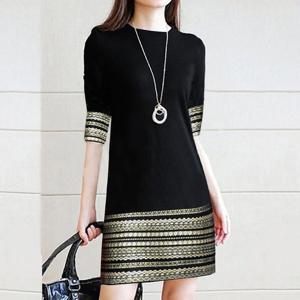 fashion women's casual vintage elegant splice middle sleeve easy mini dress robe femme longue dresses, Black;gray
fashion women's casual vintage elegant splice middle sleeve easy mini dress robe femme longue dresses, Black;gray