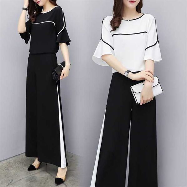 spring and autumn women's pants set casual solid color slim short sleeve ladies shirt fashion wide-leg trousers 210527, White
spring and autumn women's pants set casual solid color slim short sleeve ladies shirt fashion wide-leg trousers 210527, White