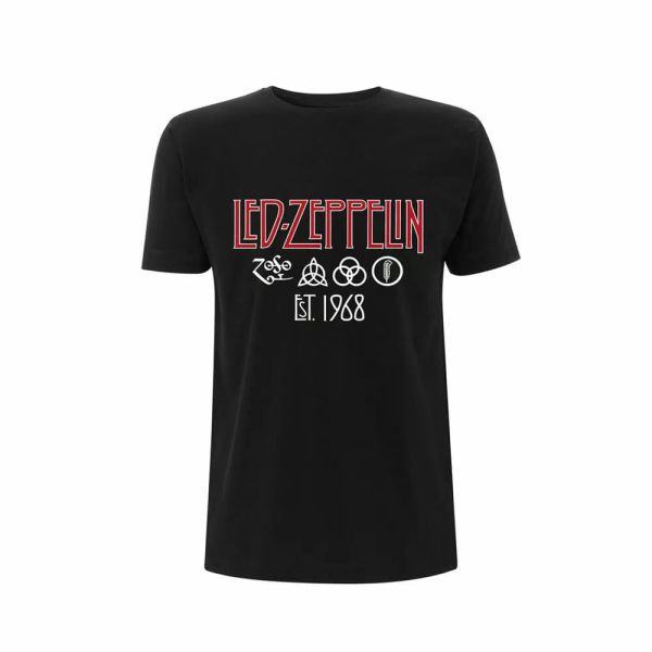 led zeppelin t shirt symbols est 1968 officially licensed black rock band tee 68, White;black
led zeppelin t shirt symbols est 1968 officially licensed black rock band tee 68, White;black
