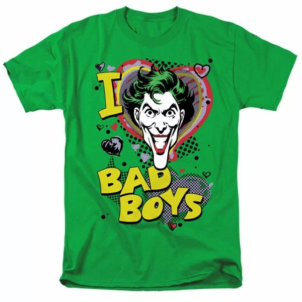the joker i heart bad boys 2 t shirt mens licensed dc comics tee kelly green, White;black
the joker i heart bad boys 2 t shirt mens licensed dc comics tee kelly green, White;black