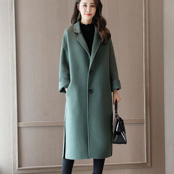 women's wool & blends high-quality double-sided woolen cashmere coat female long section autumn and winter loose korean version of al7, Black
women's wool & blends high-quality double-sided woolen cashmere coat female long section autumn and winter loose korean version of al7, Black