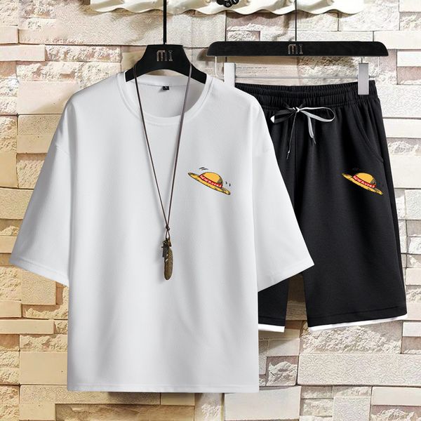 men's short sleeved t-shirt and shorts two-piece of summer handsome loose casual sports suit korean trendy brand set, Gray
men's short sleeved t-shirt and shorts two-piece of summer handsome loose casual sports suit korean trendy brand set, Gray