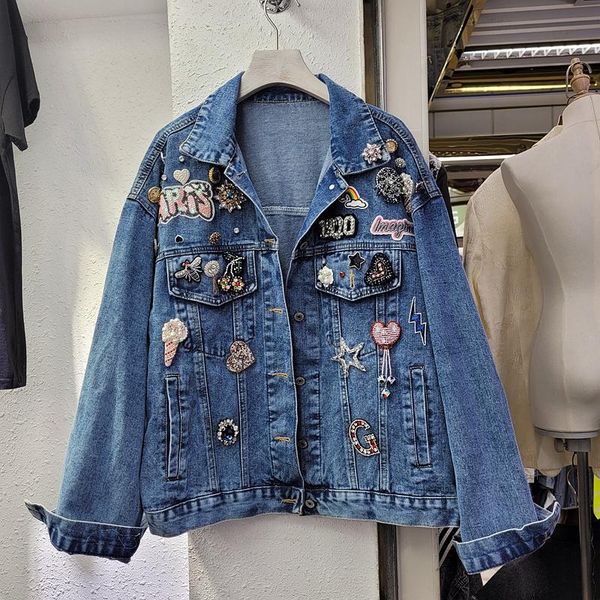women's jackets seebeautiful patchwork loose denim jacket coat lapel long sleeve pockets single breasted women autumn 2021 fashion g156, Black;brown
women's jackets seebeautiful patchwork loose denim jacket coat lapel long sleeve pockets single breasted women autumn 2021 fashion g156, Black;brown