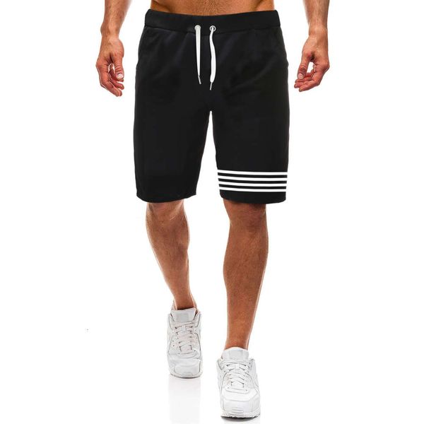 2020 summer straight single men's shorts casual pants classic, White;black