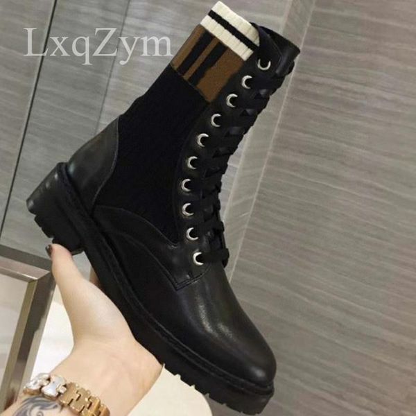 boots women stylish brand cow leather platform ankle round toe casual knit lacing slip on elastic over knee, Black
boots women stylish brand cow leather platform ankle round toe casual knit lacing slip on elastic over knee, Black