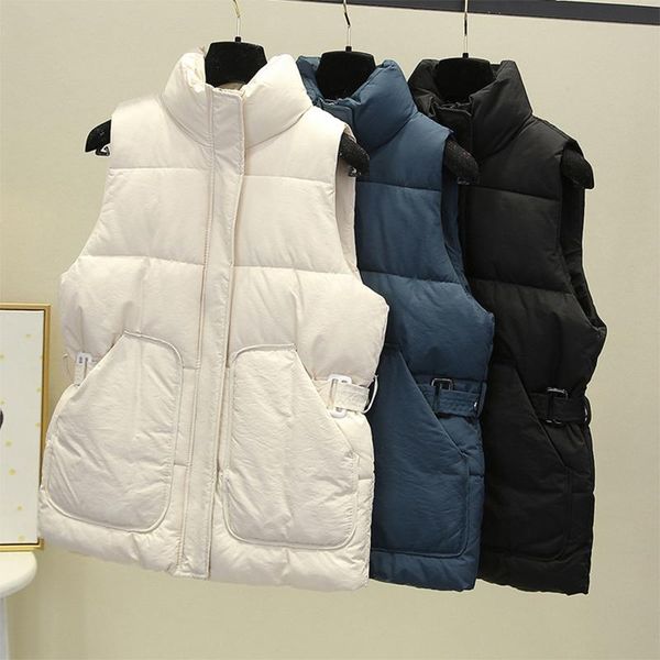 women's vests 2021 women sleeveless vest winter warm cotton padded jacket female zipper stand collar waistcoat autumn outwear, Black;white
women's vests 2021 women sleeveless vest winter warm cotton padded jacket female zipper stand collar waistcoat autumn outwear, Black;white
