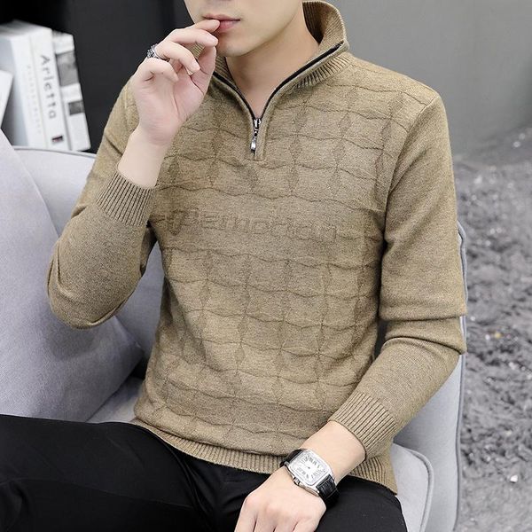 men's sweaters stand collar autumn winter warm cashmere wool zipper pullover man casual knitwear slim fit men, White;black
men's sweaters stand collar autumn winter warm cashmere wool zipper pullover man casual knitwear slim fit men, White;black