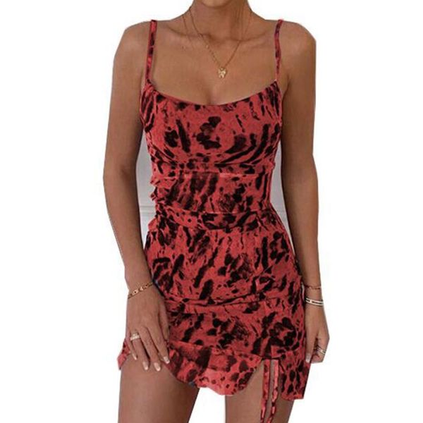 women o-neck spaghetti strap animal print ruched cami brick red dress bodycon party 2021 4 color casual dresses, Black;gray
women o-neck spaghetti strap animal print ruched cami brick red dress bodycon party 2021 4 color casual dresses, Black;gray