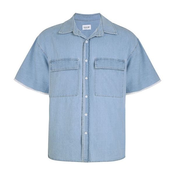 high street fog fashion brand season 6 main line milled wash denim men's youth short sleeve shirt2021, White;black
high street fog fashion brand season 6 main line milled wash denim men's youth short sleeve shirt2021, White;black