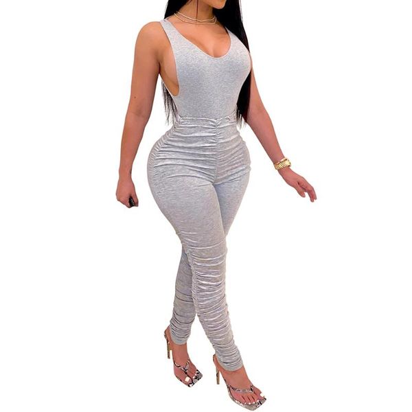women's tracksuits tank bodysuit and legging pants summer 2 piece outfits ruched bodycon jumpsuit rompers streets clubwear, Gray
women's tracksuits tank bodysuit and legging pants summer 2 piece outfits ruched bodycon jumpsuit rompers streets clubwear, Gray