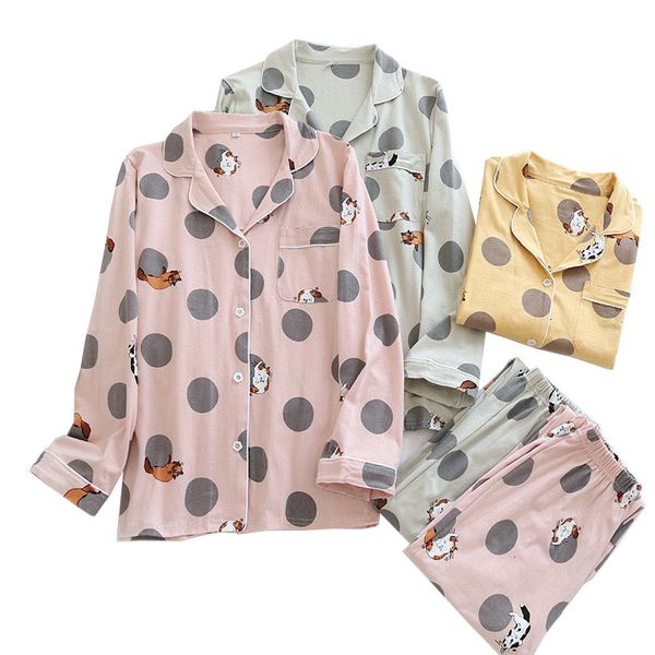 women's sleepwear autumn ladies soft thin pajamas set cute cartoon cat priinted turn-down collar pants 2pcs cotton homewear ca, Black;red
women's sleepwear autumn ladies soft thin pajamas set cute cartoon cat priinted turn-down collar pants 2pcs cotton homewear ca, Black;red