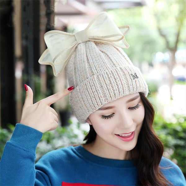 beanie/skull caps winter ladies simple fashion warm big bow knitted hat autumn letter mixed color plus velvet thick woolen cap, Blue;gray
beanie/skull caps winter ladies simple fashion warm big bow knitted hat autumn letter mixed color plus velvet thick woolen cap, Blue;gray