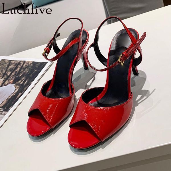 red high heels sandals peep toe party shoes woman ankle buckle strap outwear summer zapatos de mujer dress, Black
red high heels sandals peep toe party shoes woman ankle buckle strap outwear summer zapatos de mujer dress, Black